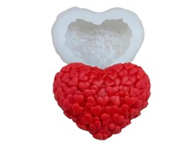 Molde silicona corazon con corazoncitos